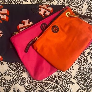 Tory Burch trio nylon pouch wristlet set of 3